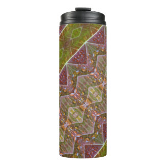 Bronze & Green Leaf Ikat Too  Thermal Tumbler