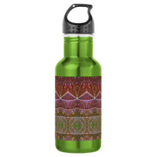 Bronze & Green Leaf Ikat Zen 532 Ml Water Bottle