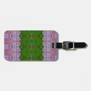 Bronze & Green Leaves Ikat Luggage Tag