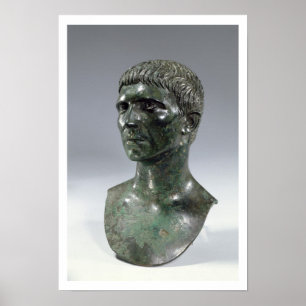 Bronze head of a man, Roman, beginning of 1st cent Poster
