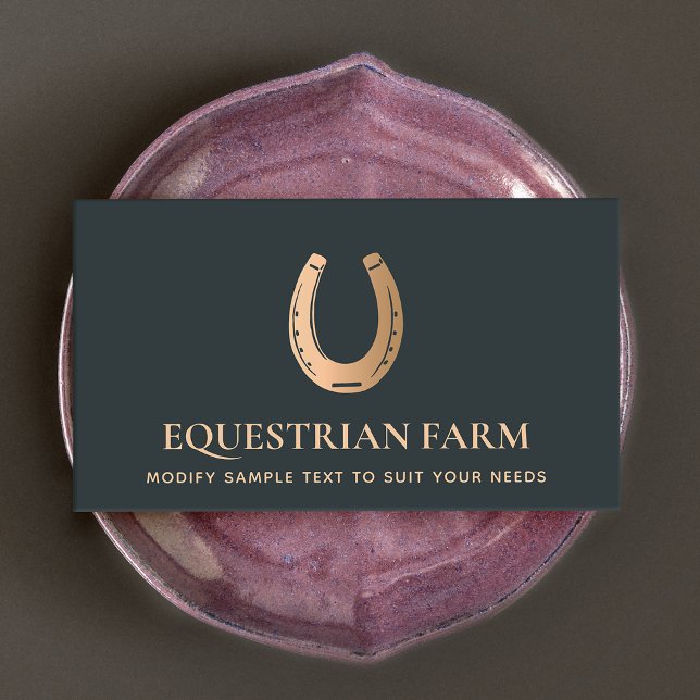 Bronze Horseshoe Equestrian Business Card (Creator Uploaded)