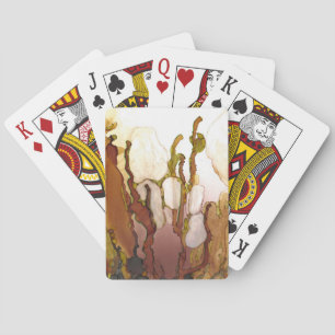 Bronze Imagination Alcohol Ink artwork bridge or Playing Cards