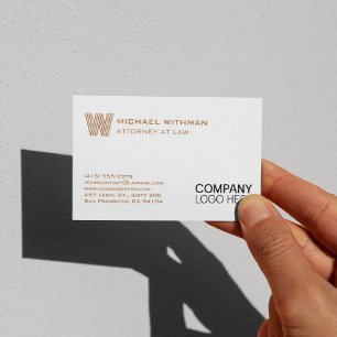 BRONZE LINE MONOGRAM BUSINESS LOGO PROFESSIONAL CARD