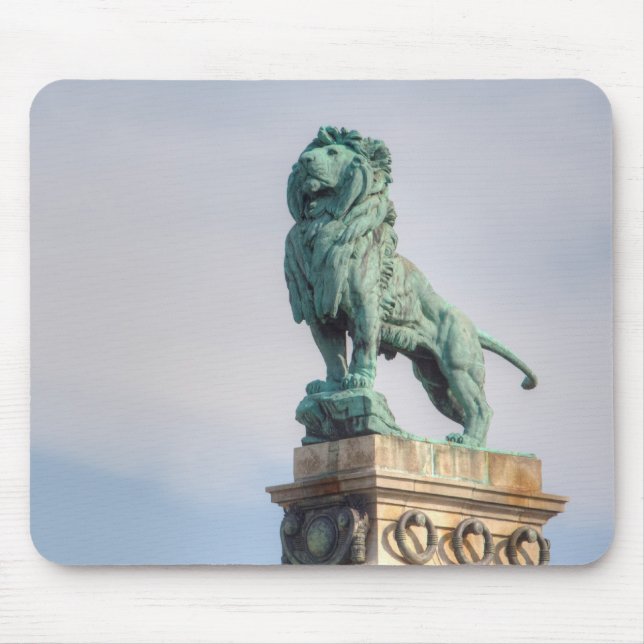Bronze Lion Statue Mouse Pad (Front)