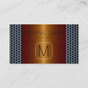 Bronze Luxury Stainless Metal Monogram #2 Business Card