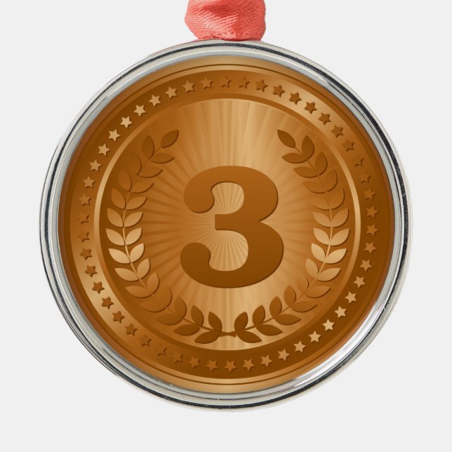 Bronze medal 3rd place winner metal tree decoration (Front)