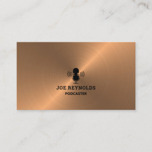 Bronze Metal Effect, Podcaster, Podcast Business Card