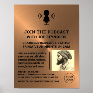 Bronze Metal Effect, Podcaster, Podcast Poster