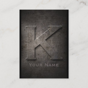 Bronze Metal Monogrammed K Business Card