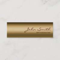 Bronze Metal Orthodontist Business Card