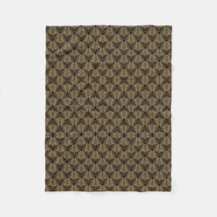 Bronze Metallic Geometric Damask Fleece Blanket
