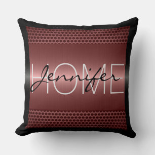 Bronze Metallic Holes Metal Look Monogram #2 Cushion