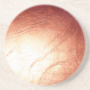 Bronze Metallic Leather Coaster