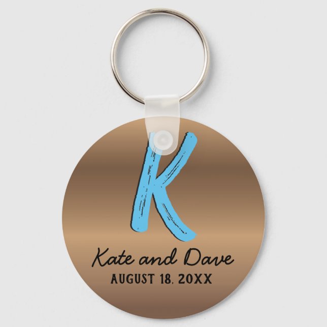 Bronze Monogram Amazing Fab Key Ring (Front)