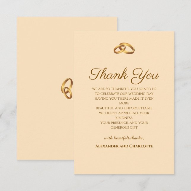 Bronze Monogram Thank You Card  (Front/Back)