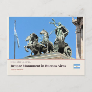 Bronze Monument in Buenos Aires Postcard