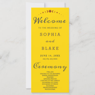 Bronze Moon Phases Gold Wedding Program