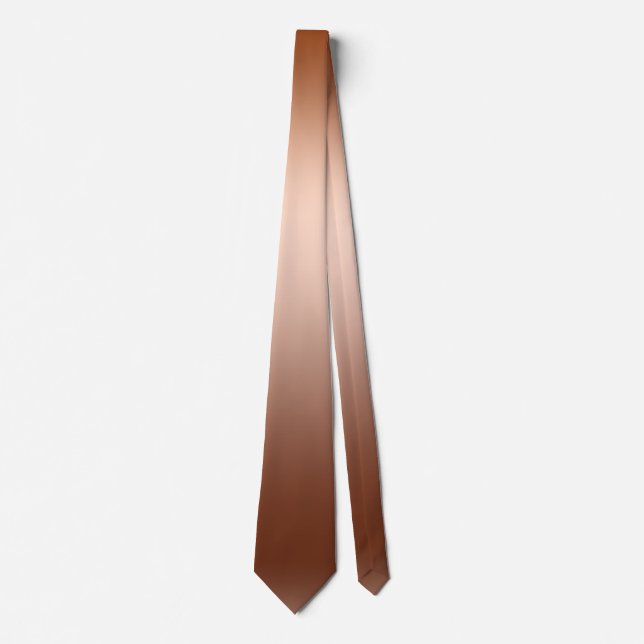 Bronze Ombre Gradient Mens Neck Tie (Front)