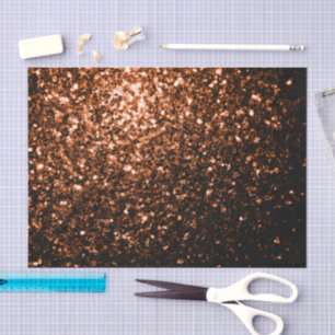 Bronze orange brown copper faux glitters sparkles tissue paper