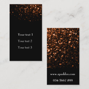 Bronze Orange Brown glitters sparkles and black Business Card