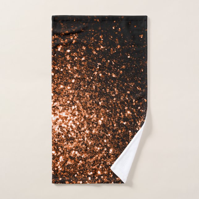 Bronze Orange Brown glitters sparkles Hand Towel (Hand Towel)