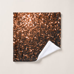 Bronze Orange Brown glitters sparkles Wash Cloth