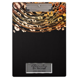 Bronze Orange Cheetah Leopard Glam Personalised Clipboard
