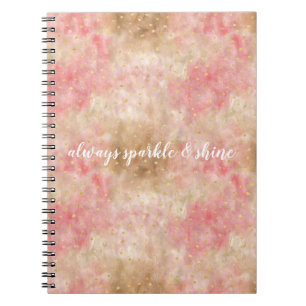 Bronze Pink Gold Watercolor Confetti Notebook