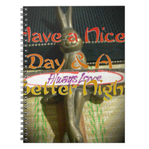 Bronze Rabbit Sculpture with Inspirational Quotes  Spiral Notebook