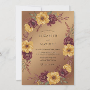 Bronze Radiant Autumnal Wedding Invitation