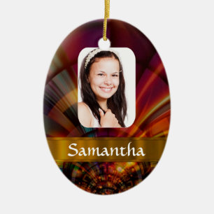 Bronze red circular pattern ceramic tree decoration