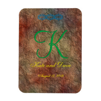 Bronze Red Texture Wedding Magnet