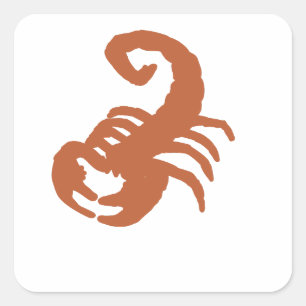 Bronze Scorpion Zodiac Silhouette  Square Sticker