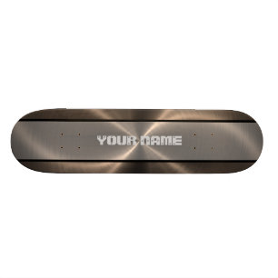 Bronze Shiny Stainless Steel Metal 2 Skateboard