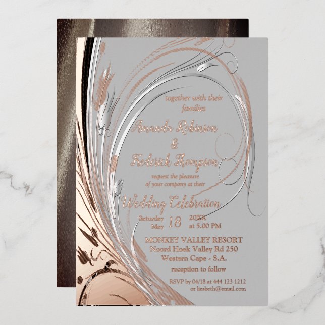 Bronze Silver & black abstract  (Front/Back)