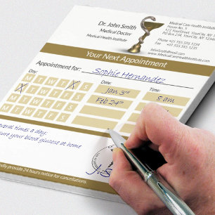 Bronze Snake Bowl Caduceus Medical Appointment Notepad
