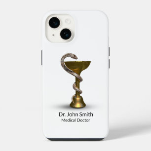 Bronze Snake Bowl Hygieia White Medical Caduceus iPhone 14 Case
