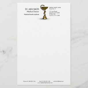 Bronze Snake Medical Bowl Hygieia White Caduceus Stationery