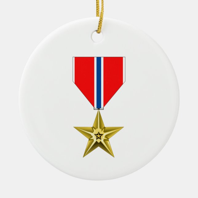 BRONZE STAR MEDAL CERAMIC TREE DECORATION (Front)