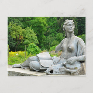 Bronze statue depicting woman postcard
