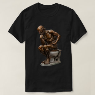Bronze Statue "The Thinker" Humour T-Shirt