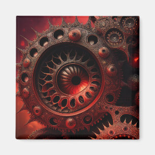 Bronze Steampunk Mandelbrot Fractal Magnet