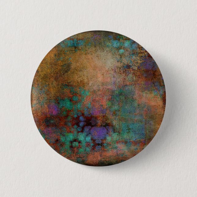 Bronze, Teal, Purple Abstract 6 Cm Round Badge (Front)