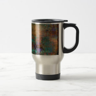 Bronze, Teal, Purple Abstract Travel Mug