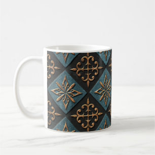 Bronze texture with carving pattern. coffee mug