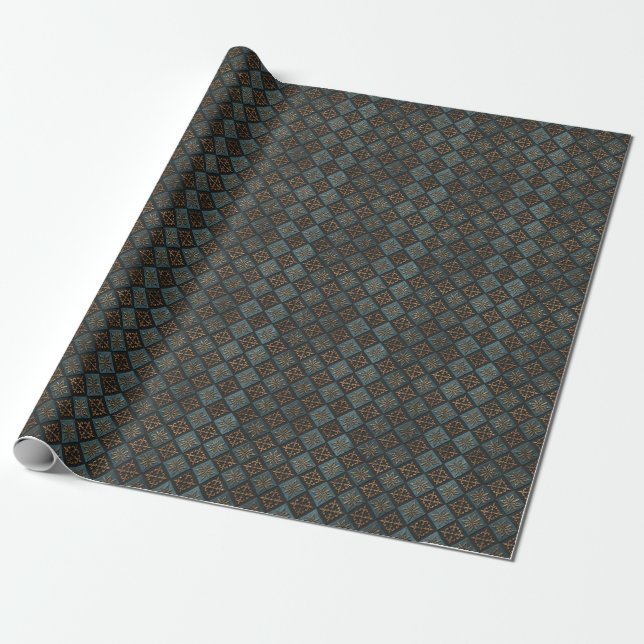 Bronze texture with carving pattern. wrapping paper (Unrolled)