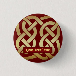 Bronze Tone Celtic Knot 3 Cm Round Badge