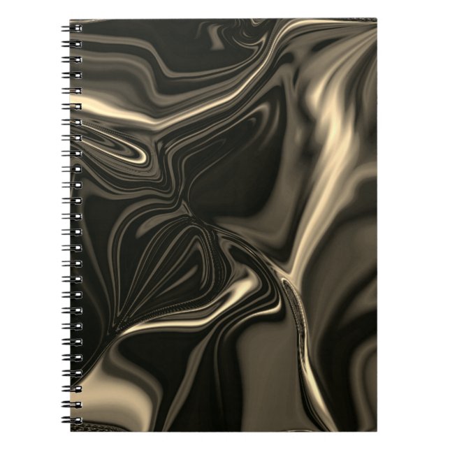 Bronze undulations on brownish beige background notebook (Front)