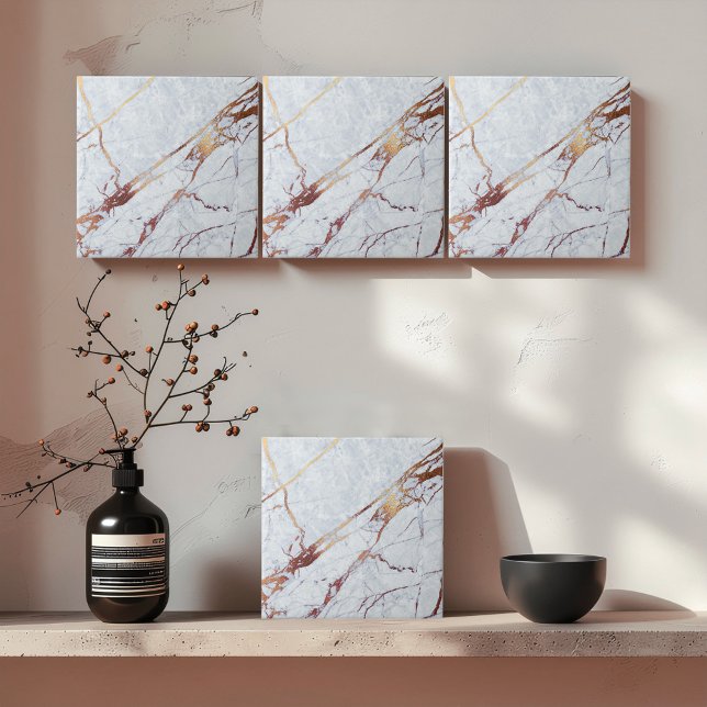  Bronze Veined White Marble ID1182b Tile (Creator Uploaded)