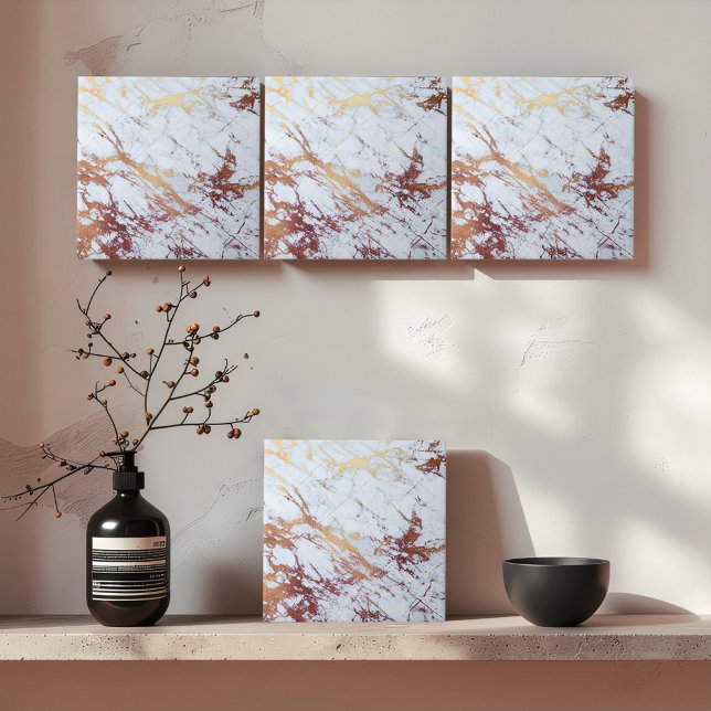  Bronze Veined White Marble ID1182c Tile (Creator Uploaded)